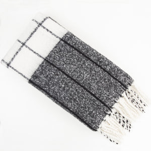 Faux Mohair Check Black/ivory 130x170