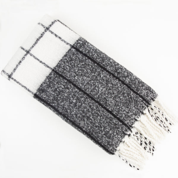 Faux Mohair Check Black/ivory 130x170