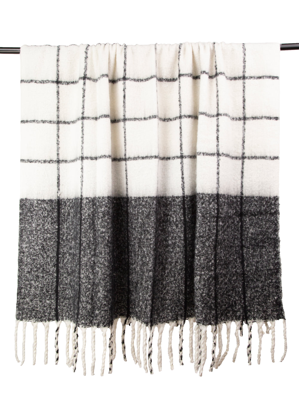 Faux Mohair Check Black/ivory 130x170