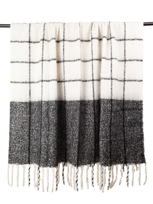 Faux Mohair Check Black/ivory 130x170