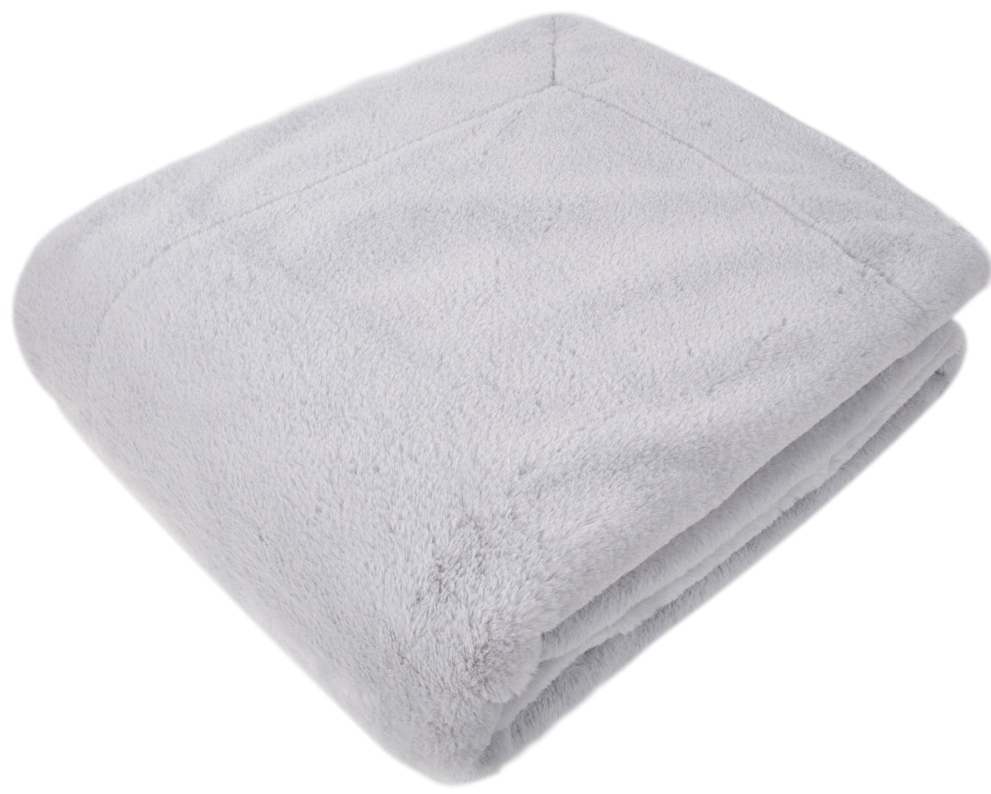 FAUX RABBIT THROW SILVER 150 X 200