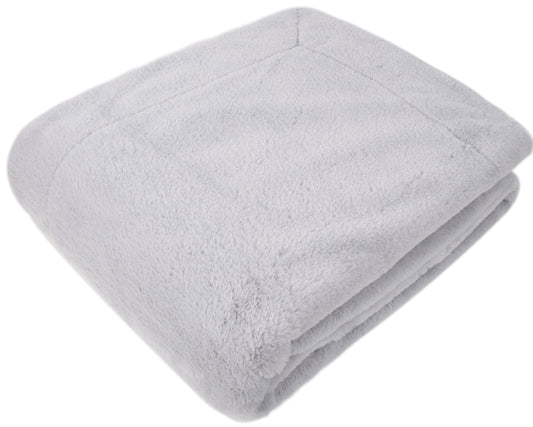 FAUX RABBIT THROW SILVER 150 X 200