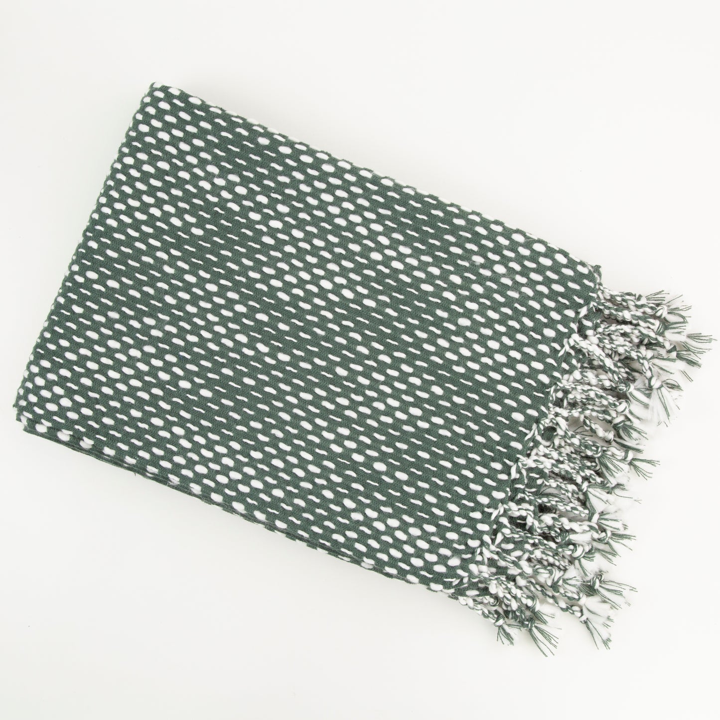 RAINDROP EFFECT THROW IVORY/JADE 130 X 180