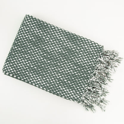 RAINDROP EFFECT THROW IVORY/JADE 130 X 180