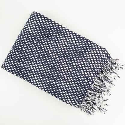 RAINDROP EFFECT THROW IVORY/NAVY 130 X 180