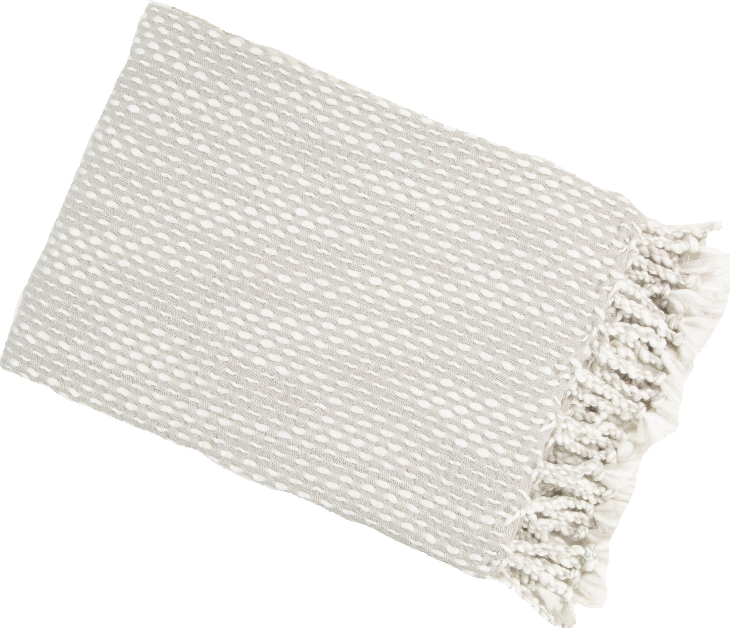 RAINDROP EFFECT THROW IVORY/SILVER 130 X 180