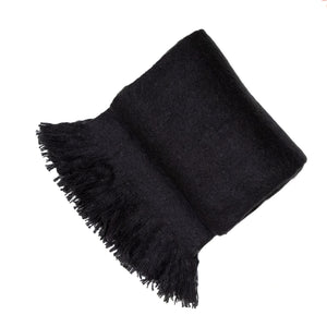 Black Thick Faux Mohair 130x180