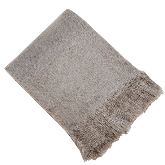 FAUX THICK MOHAIR THROW GREY 130 X 180