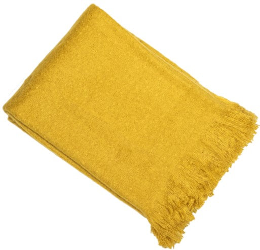 Faux Thick Mohair Throw Mustard 130x180