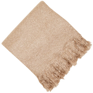Faux Thick Mohair Throw Natural 130x180