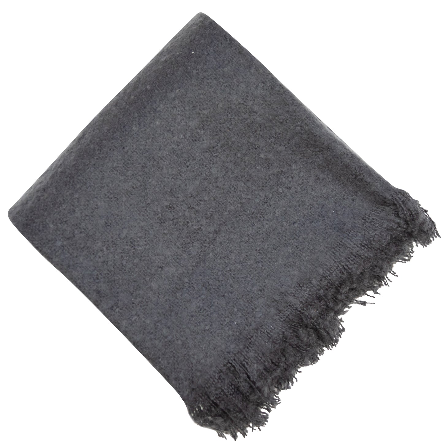 FAUX THICK MOHAIR THROW SLATE 130 X 180