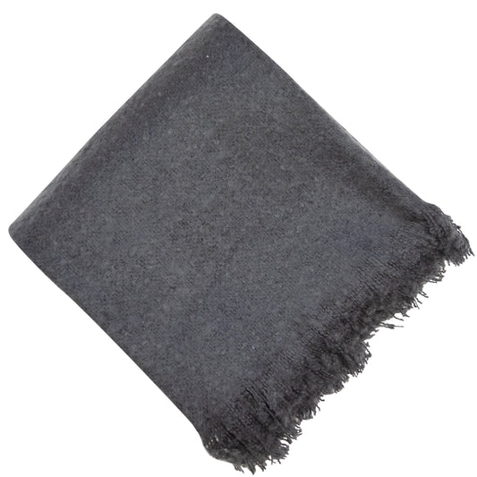 FAUX THICK MOHAIR THROW SLATE 130 X 180