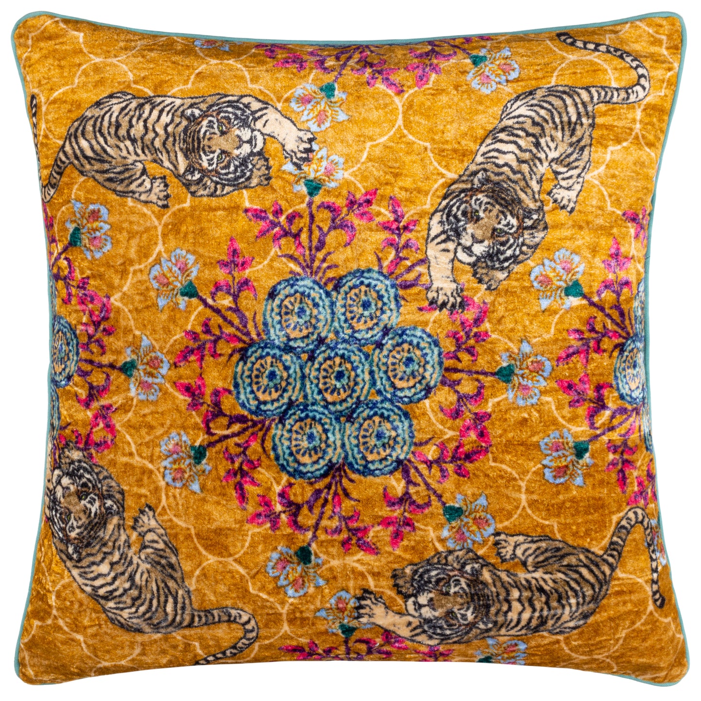 TIGERSCOPE 50X50 FEATHER FILLED CUSHION GOLD