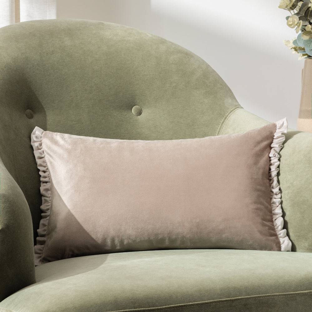 Tilly 30x50 Feather Filled Cushion Oyster & Lace - lifestyle