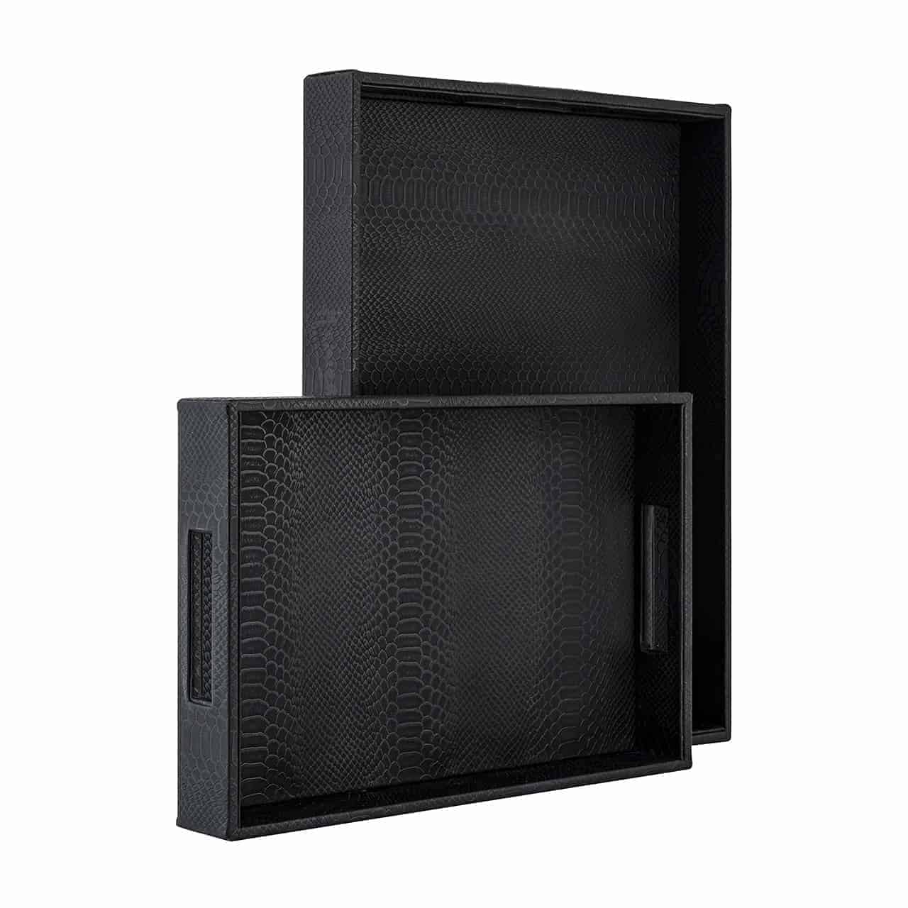 Tray Blane black croco set of 2 (Black)