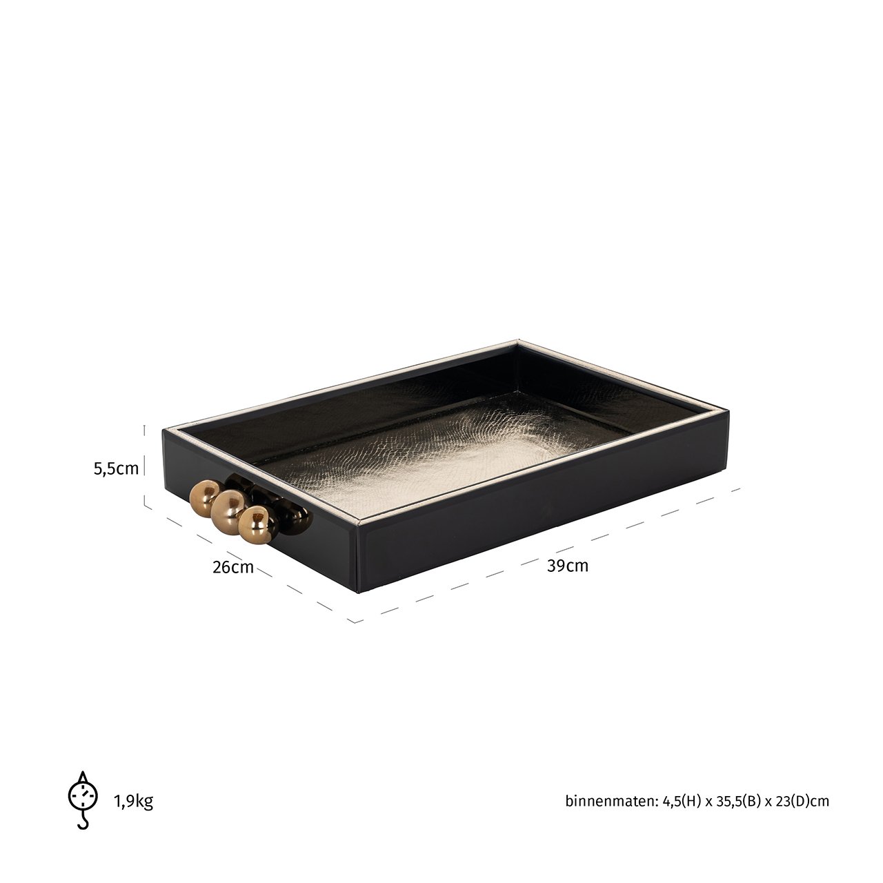 Tray Liv (Black/gold)