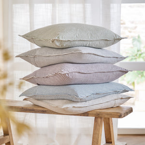 Truro Stripe 45x45 Feather Filled Cushion Grey - view 6