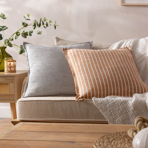 Truro Stripe 45x45 Feather Filled Cushion Grey - view 7