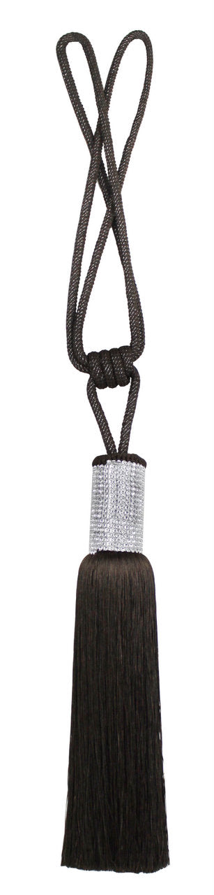 Luxury Diamante Curtain Tassel Dark Cocoa