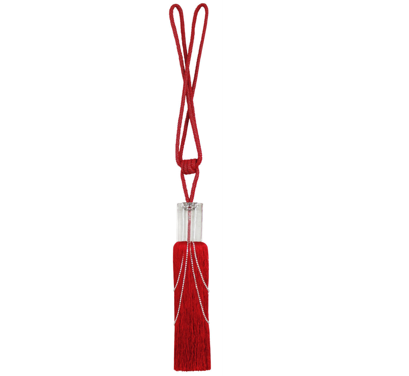 Luxury Crystal With Diamante Stones Tassel Red