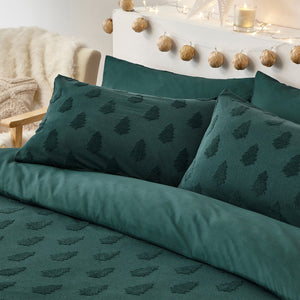 Tufted Tree Super King Duvet Set Pine Green - Riva