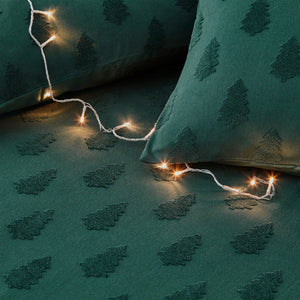 Tufted Tree Super King Duvet Set Pine Green - Riva
