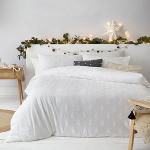 Tufted Tree Super King Duvet Set Snow - Riva