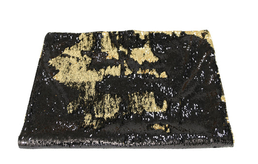 TW039 200X130 2 Tone Sequin Throw Black Gold