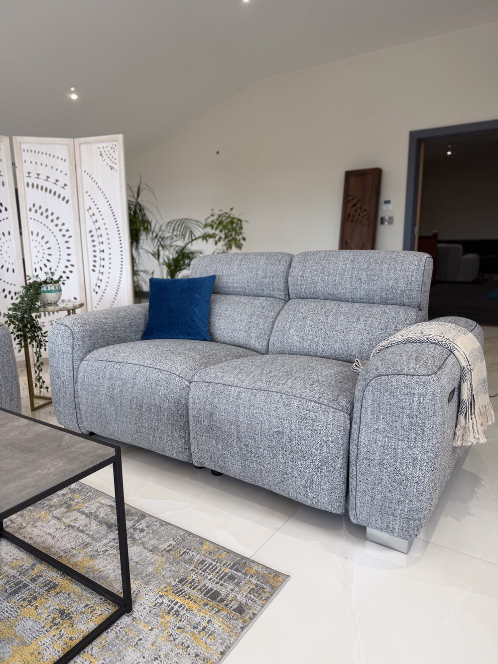 Toronto Electric Recliner Grey 2 Seater - Xshowhome