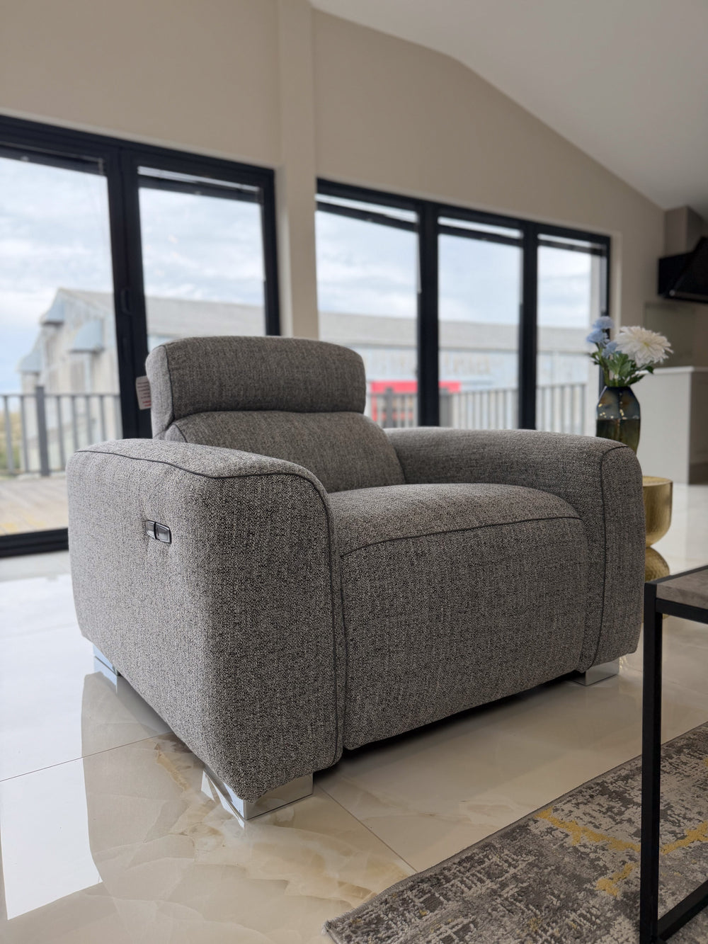 Toronto Electric Recliner Grey Armchair - Xshowhome