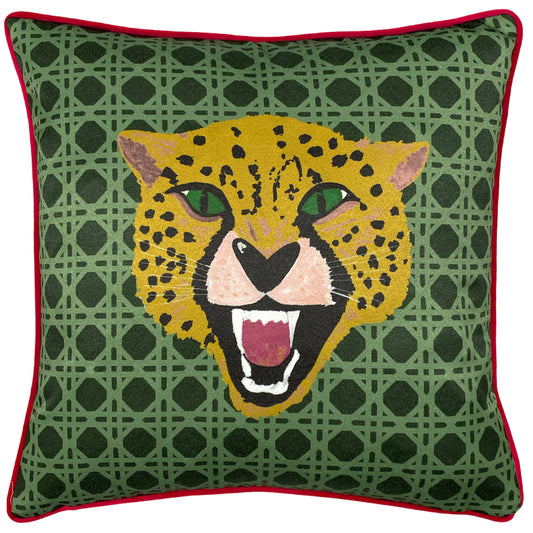 UNTAMED 43X43 FEATHER FILLED CUSHION GREEN