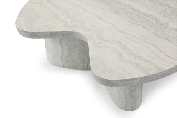 Lilac Coffee Table - Faux Travertine - Tommy Franks