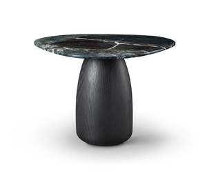 Basilca Side Table - Matte Black Marble - Tommy Franks