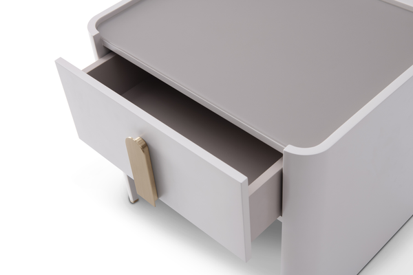 Polaris Bedside Table - Matte Beige - Tommy Franks