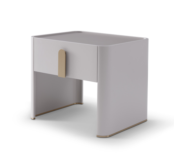 Polaris Bedside Table - Matte Beige - Tommy Franks