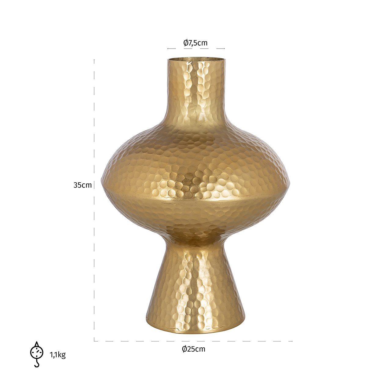 Vase Caitlyn small (Gold)- Richmond Interiors