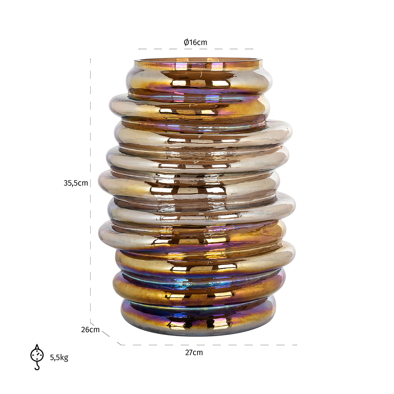 Vase Ava disco brown big (Brown)- Richmond Interiors