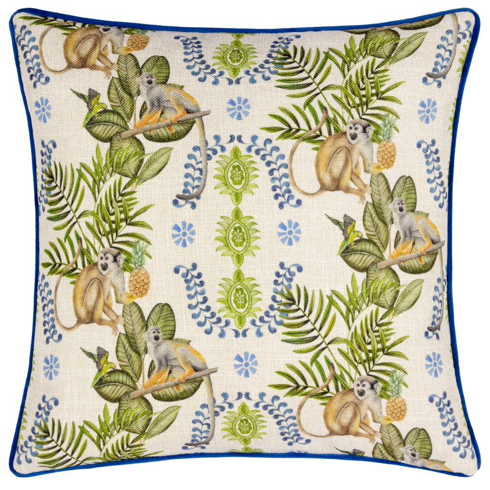 Valera Lagos Monkey 43x43 Feather Filled Cushion Multi