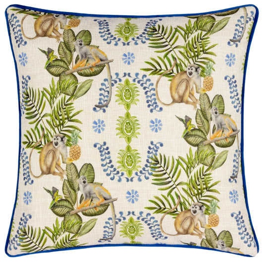 VALERA LAGOS MONKEY 43X43 FEATHER FILLED CUSHION MULTI