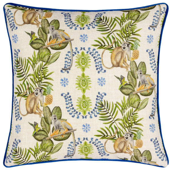 Valera Lagos Monkey 43x43 Feather Filled Cushion Multi