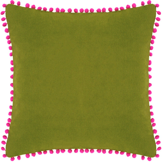 VELVET POMPOM C/C 45X45 GREE/FUC