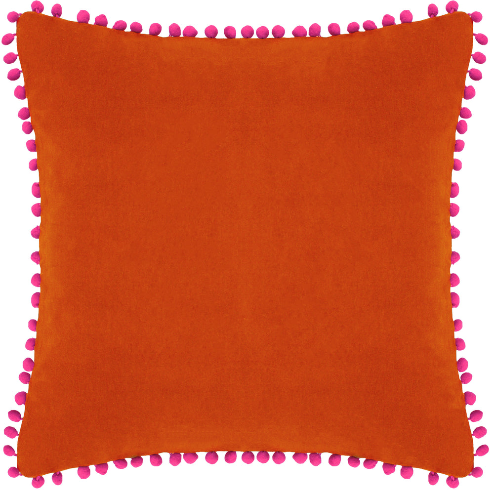 Velvet Pompom C/c 45x45 Ora/fuch