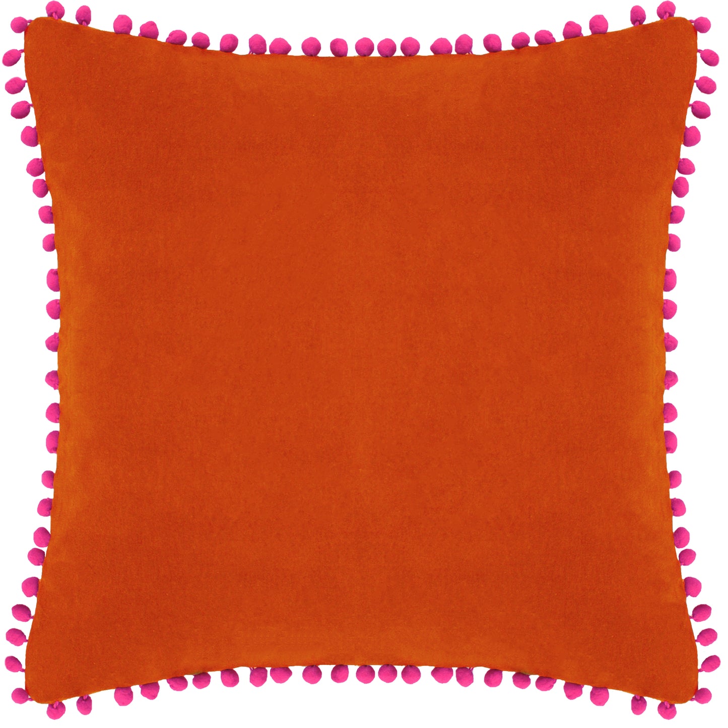 VELVET POMPOM C/C 45X45 ORA/FUCH