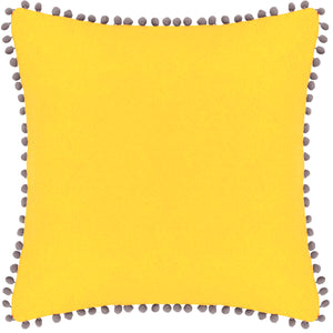Velvet Pompom C/c 45x45 Yel/grey
