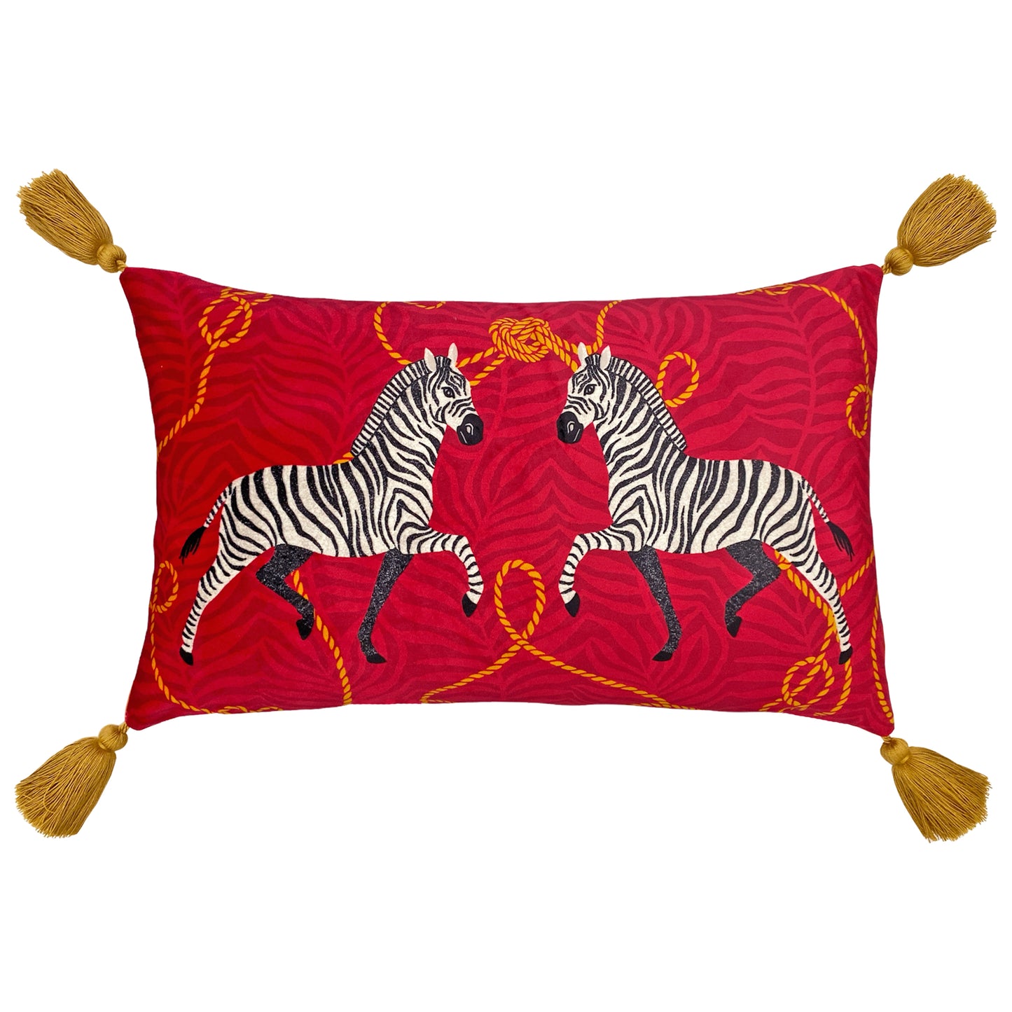 VIVID ANDALUCIAN ZEBRAS 30X50 FEATHER FILLED CUSHION ORANGE