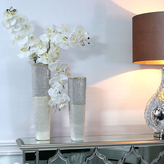 50cm Glitz And Champagne Square Vase