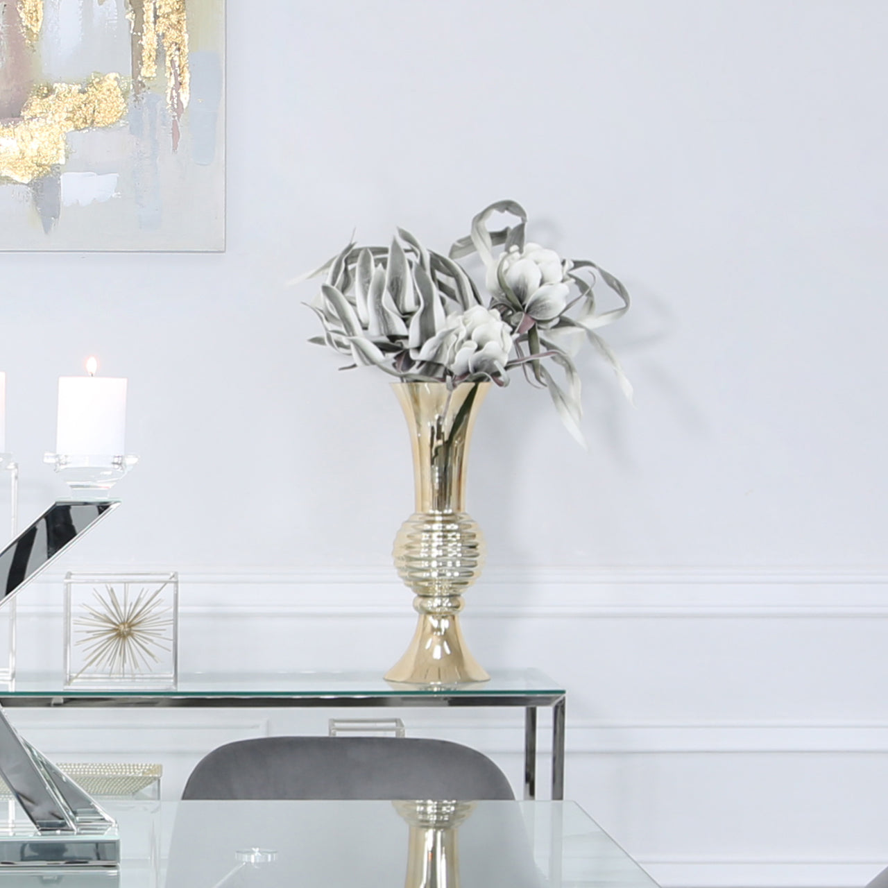 45cm Gold Glass Vase