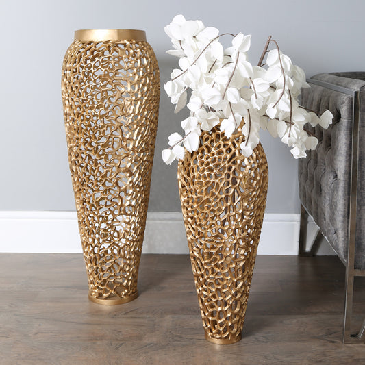 91cm Esme Metal Vase Gold