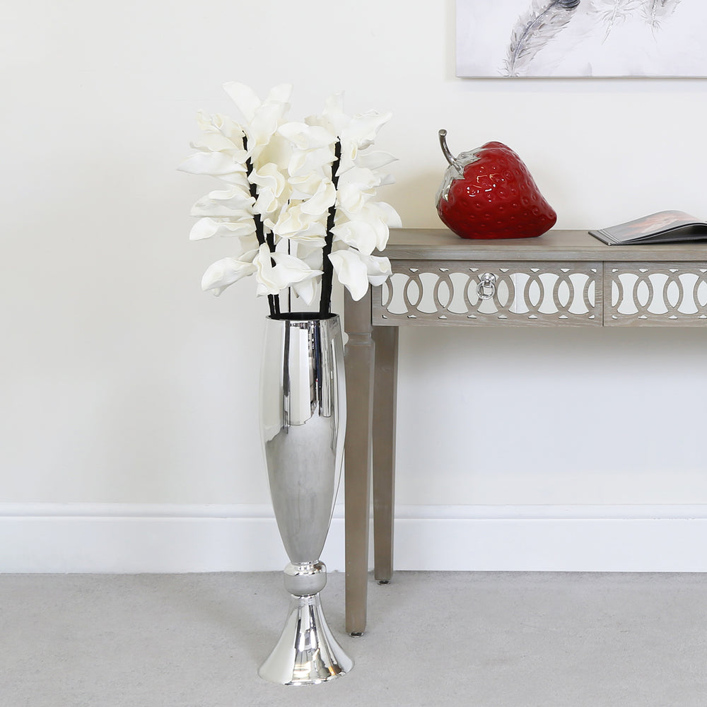 70cm Silver Glass Vase