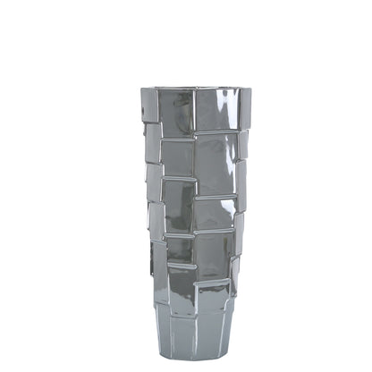 39.5cm Ceramic Vase Silver